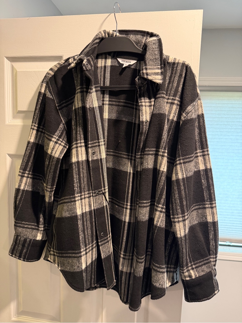 Steve Madden Black and White Plaid Jacket